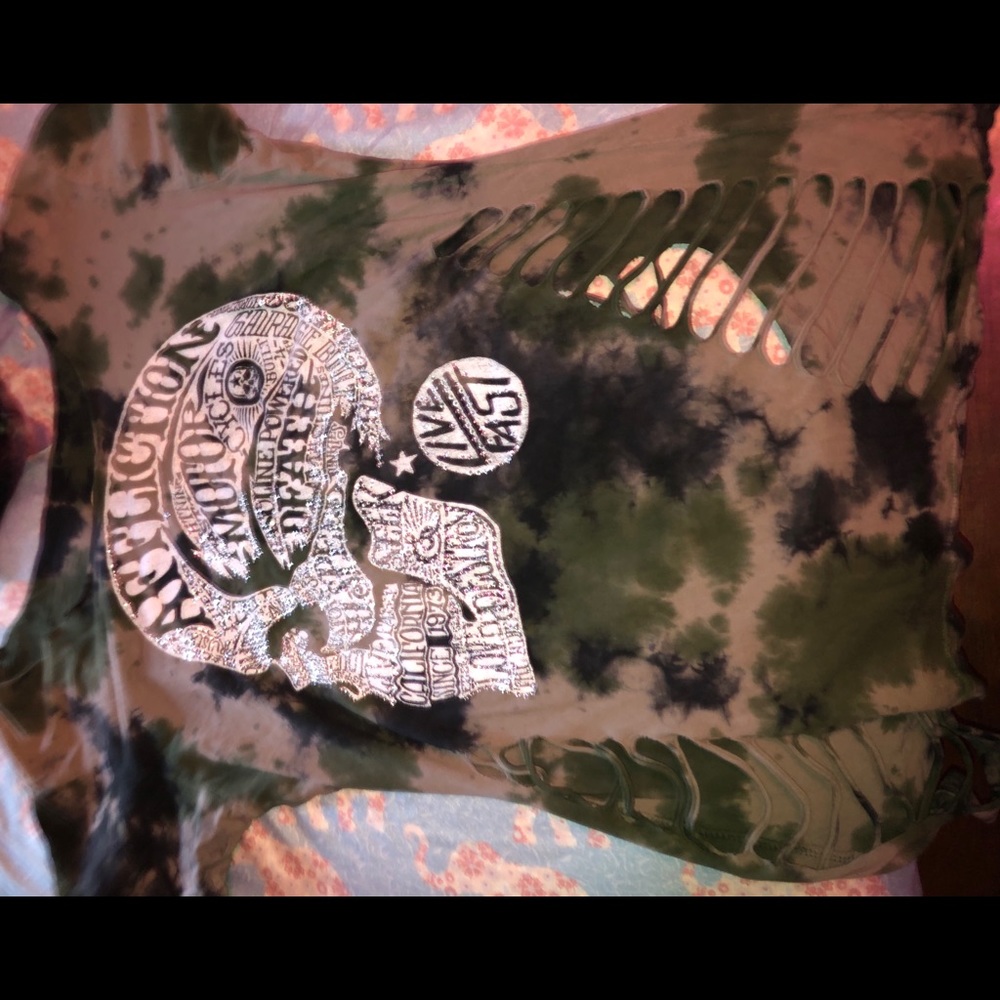 Camo bling affliction shirt